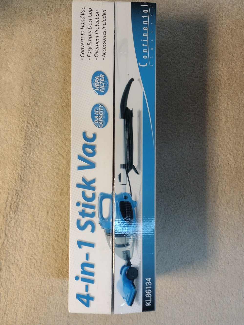 4-in-1 Stick Vac blue new in box HEPA filter electric vacuum